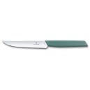 Victorinox - Couteau Steak Denté 12cm Swiss Modern - Vert Sauge - 6.9006.12W43