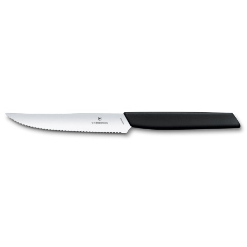 Victorinox - Couteau Steak Denté 12cm Swiss Modern - Noir - 6.9003.12W