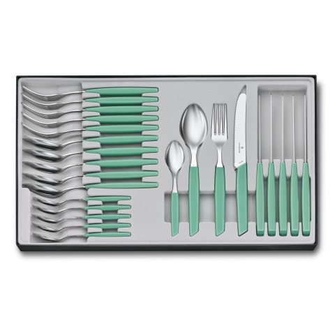 Victorinox - Ménagère Swiss Modern, 24 pièces - mint-green - 6.9096.11W41.24